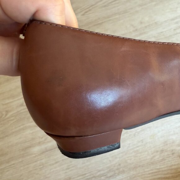 Vintage Eddie Bauer Leather Flats - Pointed-Toe Loafers with Tassels - Sz 8 - - Picture 8 of 10